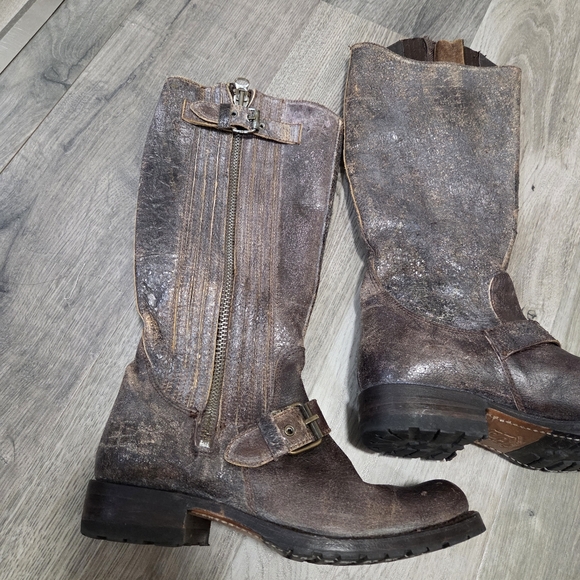 Sendra Distressed Brown Leather Engineer Boots Goodyear Welt Made in Spain - Picture 4 of 13